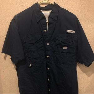 Columbia Fishing Shirt! Navy Blue!
